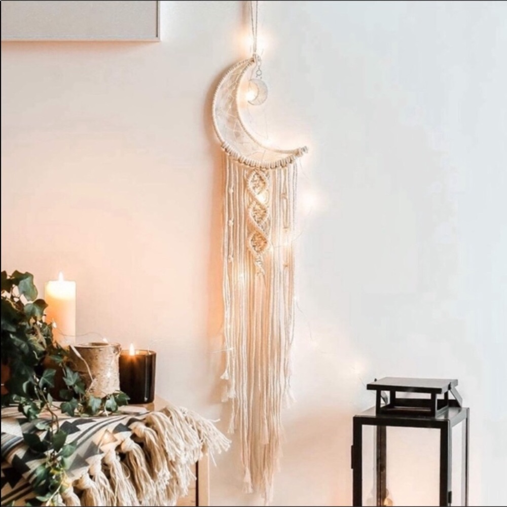 Macrame Wall Hanging Moon Fairy String Decor